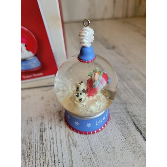 Hallmark first snow snow globe dog kid ornament Xmas - Picture 4 of 7